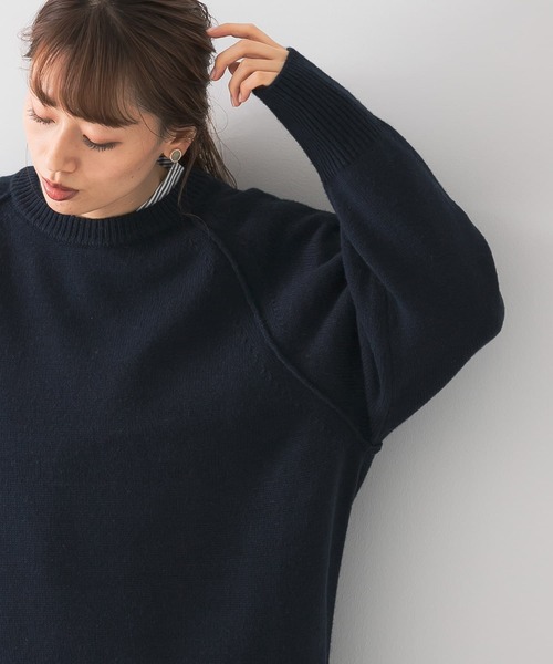 URBAN RESEARCH Sonny Label（アーバンリサーチサニーレーベル）の「URTECHウォッシャブルニットアウトシームプルオーバー（ニット/セーター・レディース・ライトグレー/イエロー/ネイビー・FREE）」の9枚目の写真