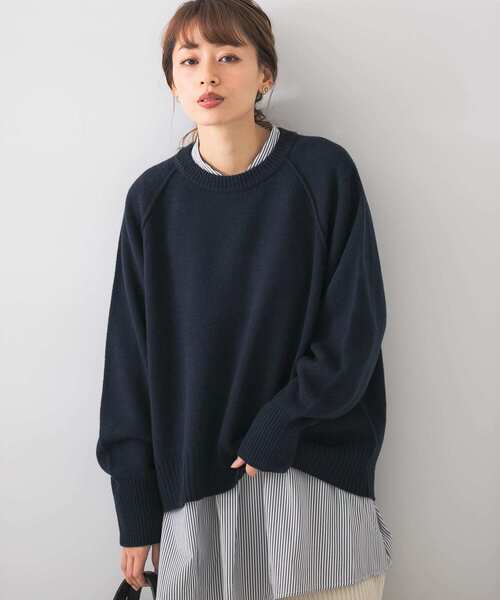 URBAN RESEARCH Sonny Label（アーバンリサーチサニーレーベル）の「URTECHウォッシャブルニットアウトシームプルオーバー（ニット/セーター・レディース・ライトグレー/イエロー/ネイビー・FREE）」の10枚目の写真