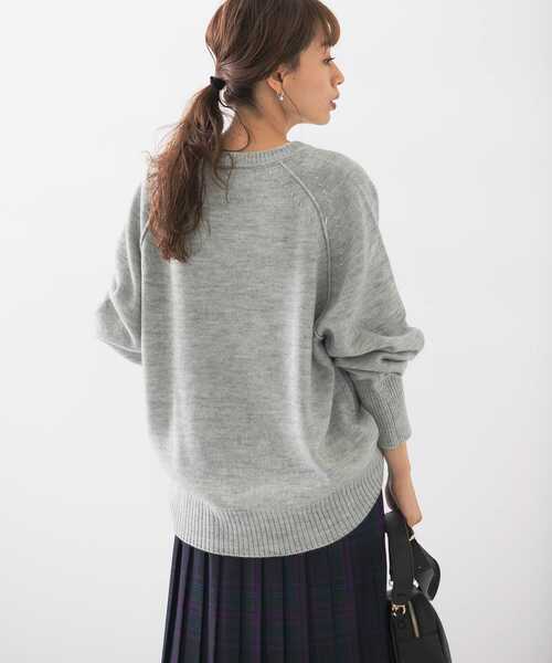 URBAN RESEARCH Sonny Label（アーバンリサーチサニーレーベル）の「URTECHウォッシャブルニットアウトシームプルオーバー（ニット/セーター・レディース・ライトグレー/イエロー/ネイビー・FREE）」の16枚目の写真