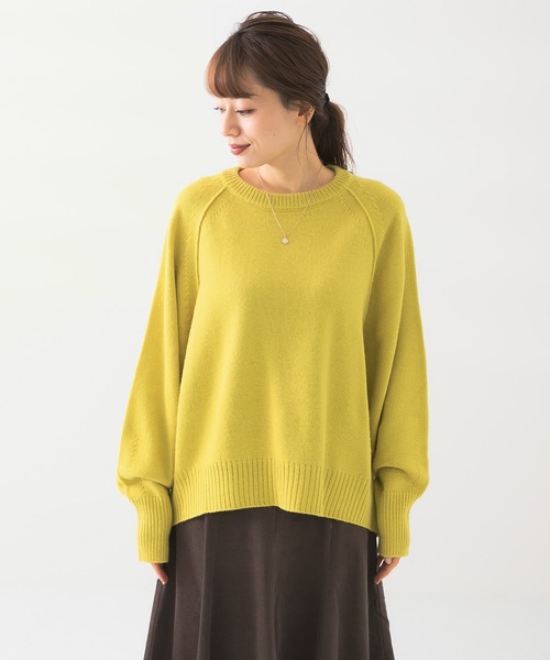 URBAN RESEARCH Sonny Label（アーバンリサーチサニーレーベル）の「URTECHウォッシャブルニットアウトシームプルオーバー（ニット/セーター・レディース・ライトグレー/イエロー/ネイビー・FREE）」の19枚目の写真