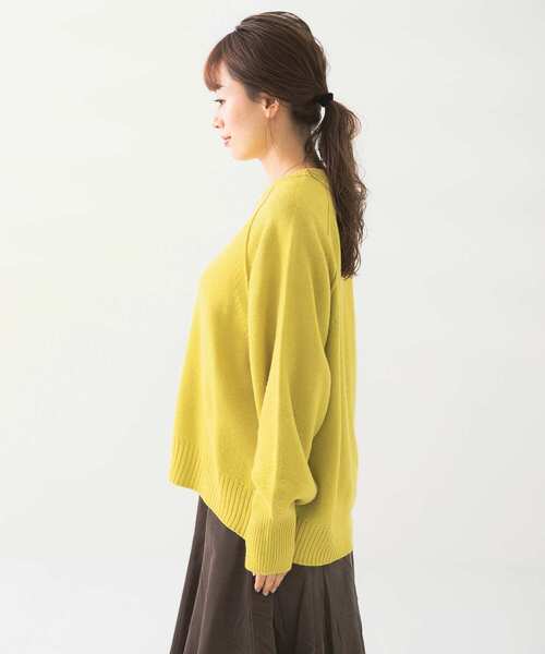 URBAN RESEARCH Sonny Label（アーバンリサーチサニーレーベル）の「URTECHウォッシャブルニットアウトシームプルオーバー（ニット/セーター・レディース・ライトグレー/イエロー/ネイビー・FREE）」の20枚目の写真