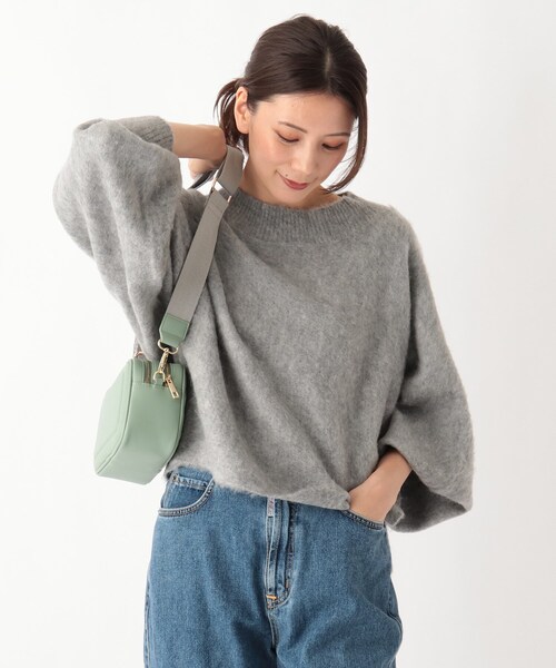 SOUP（スープ）の「◆【モヘヤ混】ドルマンスリーブ ゆるシルエットニット（ニット/セーター・レディース・ベージュ/ライトパープル/グレー・11/09/07）」の2枚目の写真