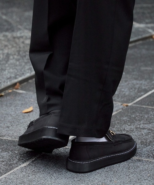 MANEBU（マネブ）の「MANEBU/マネブ "BITCH VILA" NUBUCK-FAT SOLE- ヌバック ビット タッセルローファー 厚底 配色 ステッチ（ローファー・メンズ・サンドベージュ/ブラック・43/37/40/38/42/41/36）」の15枚目の写真