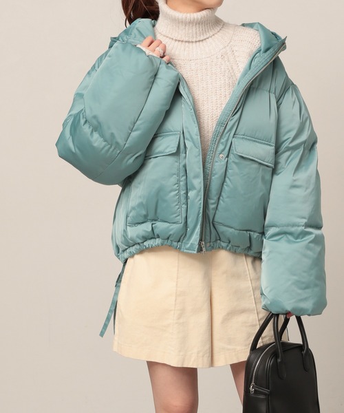 Heather（ヘザー）の「ユルフード中綿ブルゾン　257248（ダウンジャケット/コート・レディース・ブラック/グリーン/アイボリー・FREE）」の19枚目の写真