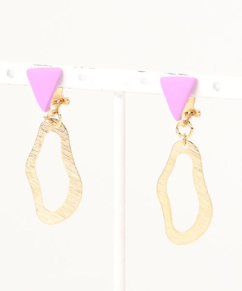 tone(トーン)の「【atelier*mio】クレイ × ゴールド earring(イヤリング・レディース・グリーン/パープル/イエロー/ブルー/ブラック/レッド・FREE)」の1枚目の写真
