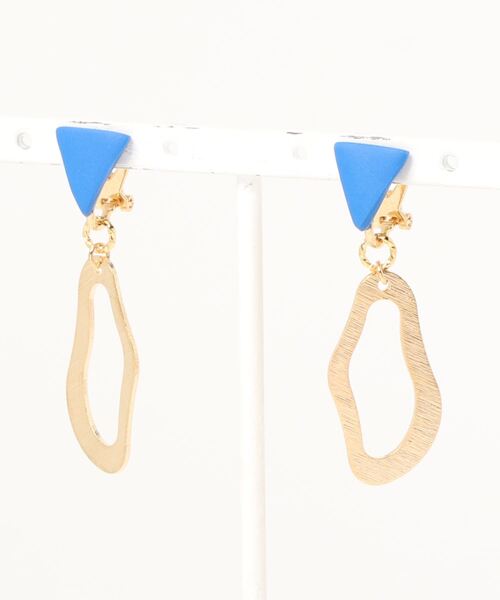 tone(トーン)の「【atelier*mio】クレイ × ゴールド earring(イヤリング・レディース・グリーン/パープル/イエロー/ブルー/ブラック/レッド・FREE)」の4枚目の写真