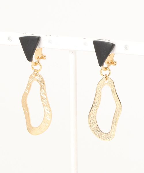 tone(トーン)の「【atelier*mio】クレイ × ゴールド earring(イヤリング・レディース・グリーン/パープル/イエロー/ブルー/ブラック/レッド・FREE)」の2枚目の写真