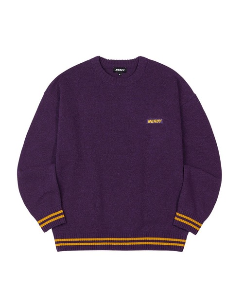 NERDY(ノルディ)の「NERDY Logo Crewneck Sweater / ノルディー クルーネック セーター(ニット/セーター・レディース・ホワイト/ブラック/パープル・S/M)」の4枚目の写真