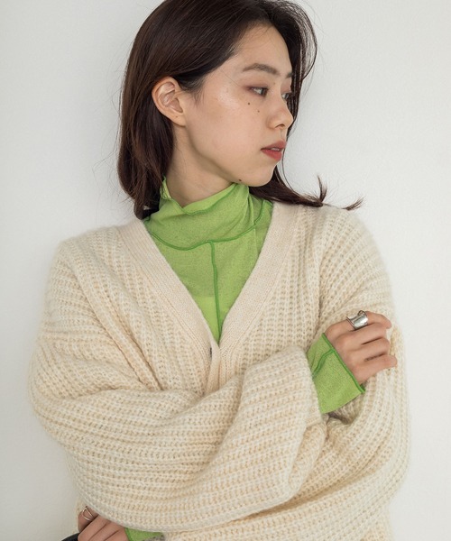 w closet（ダブルクローゼット）の「アウトロックタートルネックプルオーバー（Tシャツ/カットソー・レディース・ブラック/オフホワイト/グリーン/ラベンダー/イエロー系その他・FREE）」の3枚目の写真