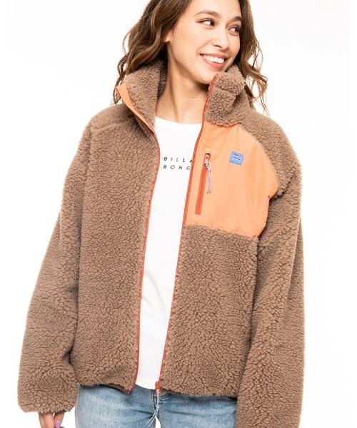BILLABONG(ビラボン)の「BILLABONG レディース 【A/Div.】 ADIV BOA FLEECE JACK ジャケット 【2021年秋冬モデル】/ビラボンモコモコボアブルゾン(ブルゾン・レディース・ブラウン/オフホワイト/ブルー・MEDIUM/LARGE)」の2枚目の写真