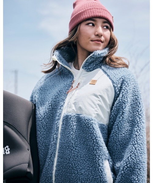 BILLABONG(ビラボン)の「BILLABONG レディース 【A/Div.】 ADIV BOA FLEECE JACK ジャケット 【2021年秋冬モデル】/ビラボンモコモコボアブルゾン(ブルゾン・レディース・ブラウン/オフホワイト/ブルー・MEDIUM/LARGE)」の3枚目の写真