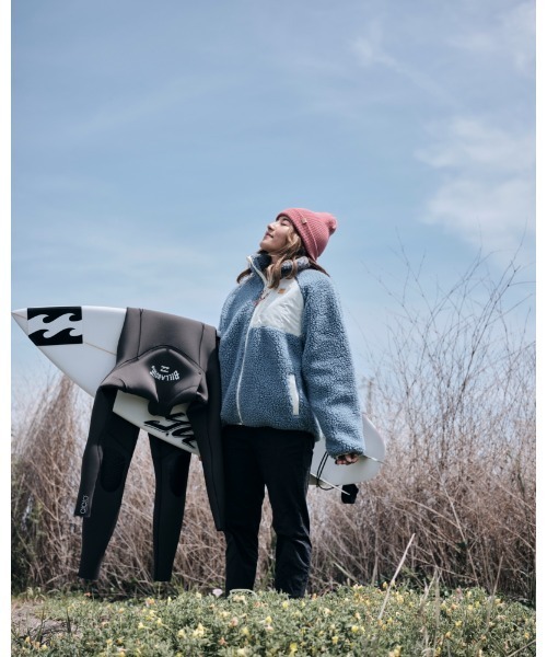 BILLABONG(ビラボン)の「BILLABONG レディース 【A/Div.】 ADIV BOA FLEECE JACK ジャケット 【2021年秋冬モデル】/ビラボンモコモコボアブルゾン(ブルゾン・レディース・ブラウン/オフホワイト/ブルー・MEDIUM/LARGE)」の4枚目の写真