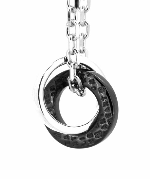 LION HEART(ライオンハート)の「LH for Gift ロゴダブルリングネックレス/コンビネーションカラー/シルバー925(ネックレス・メンズ・シルバー×ブラック・50cm)」の8枚目の写真