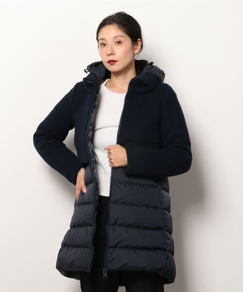 HERNO　ヘルノ　ウールコンビダウンコート　42　ブラック　異素材コンビロング 楽天市場】ヘルノ ダウン 異素材 切り替え レディース HERNO コート