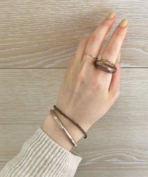 期間限定ete K18YG レイヤード ブラウンダイヤモンドリング　９号 期間限定ete K18YG レイヤード ブラウンダイヤモンドリング 9号