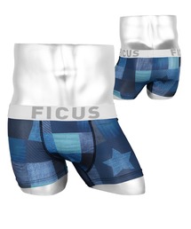 FICUS（フィークス）の「FICUS/フィークス ボクサーパンツ デニム パッチワーク 星 スター（ボクサーパンツ）」