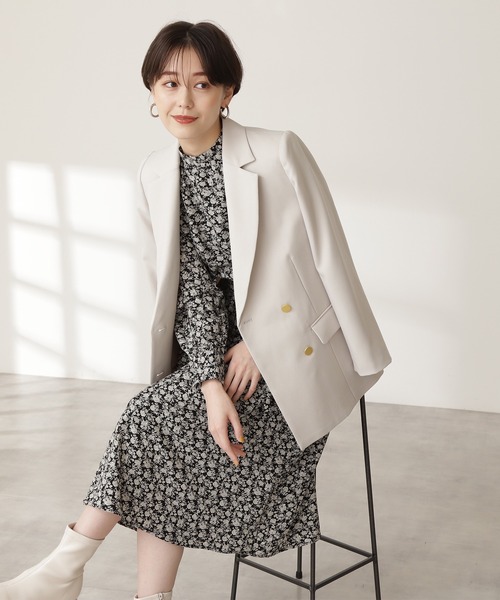 N.(N. Natural Beauty Basic)(エヌエヌナチュラルビューティーベーシック)の「◆スタンドネックハイウエストシャーリングワンピース(ワンピース・レディース・ブラック系その他/ブラウン系その他・MEDIUM)」の5枚目の写真