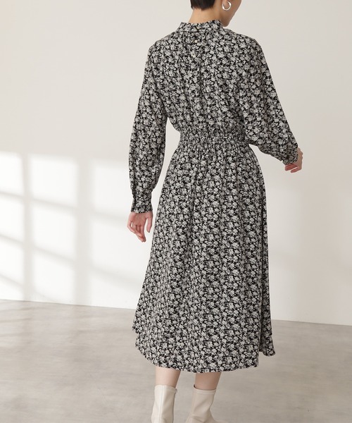 N.(N. Natural Beauty Basic)(エヌエヌナチュラルビューティーベーシック)の「◆スタンドネックハイウエストシャーリングワンピース(ワンピース・レディース・ブラック系その他/ブラウン系その他・MEDIUM)」の9枚目の写真