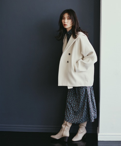 N.(N. Natural Beauty Basic)(エヌエヌナチュラルビューティーベーシック)の「◆スタンドネックハイウエストシャーリングワンピース(ワンピース・レディース・ブラック系その他/ブラウン系その他・MEDIUM)」の13枚目の写真