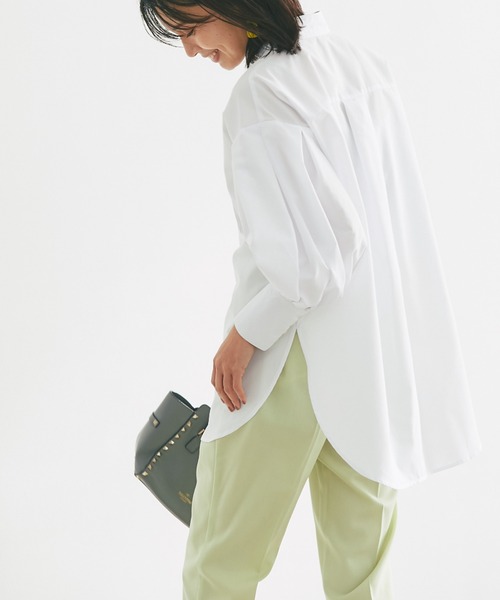 &. NOSTALGIA（アンドドットノスタルジア）の「ピンタックシャツブラウス（シャツ/ブラウス・レディース・ネイビー/オフホワイト/ブラック/ホワイト/ブルー系その他/ブルー/ブルー系その他2/ピンク/カーキ/ライトオレンジ系・FREE）」の11枚目の写真