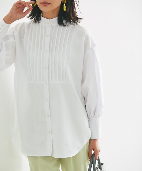 &. NOSTALGIA（アンドドットノスタルジア）の「ピンタックシャツブラウス（シャツ/ブラウス・レディース・ネイビー/オフホワイト/ブラック/ホワイト/ブルー系その他/ブルー/ブルー系その他2/ピンク/カーキ/ライトオレンジ系・FREE）」の14枚目の写真