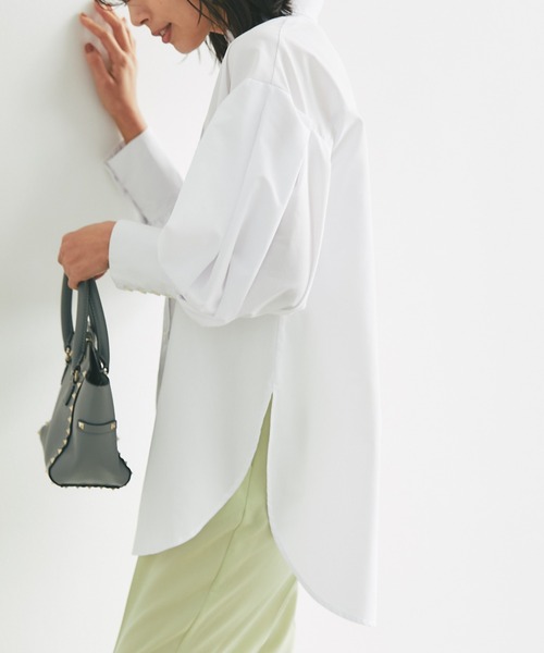 &. NOSTALGIA（アンドドットノスタルジア）の「ピンタックシャツブラウス（シャツ/ブラウス・レディース・ネイビー/オフホワイト/ブラック/ホワイト/ブルー系その他/ブルー/ブルー系その他2/ピンク/カーキ/ライトオレンジ系・FREE）」の16枚目の写真