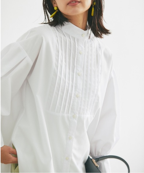 &. NOSTALGIA（アンドドットノスタルジア）の「ピンタックシャツブラウス（シャツ/ブラウス・レディース・ネイビー/オフホワイト/ブラック/ホワイト/ブルー系その他/ブルー/ブルー系その他2/ピンク/カーキ/ライトオレンジ系・FREE）」の12枚目の写真