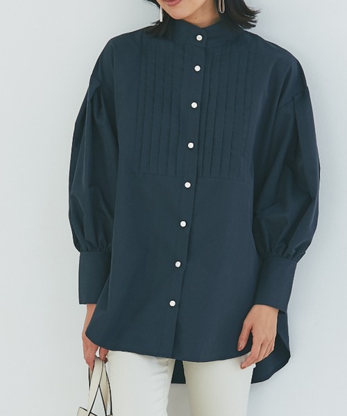 &. NOSTALGIA（アンドドットノスタルジア）の「ピンタックシャツブラウス（シャツ/ブラウス・レディース・ネイビー/オフホワイト/ブラック/ホワイト/ブルー系その他/ブルー/ブルー系その他2/ピンク/カーキ/ライトオレンジ系・FREE）」の17枚目の写真