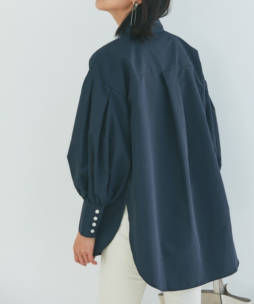 &. NOSTALGIA（アンドドットノスタルジア）の「ピンタックシャツブラウス（シャツ/ブラウス・レディース・ネイビー/オフホワイト/ブラック/ホワイト/ブルー系その他/ブルー/ブルー系その他2/ピンク/カーキ/ライトオレンジ系・FREE）」の18枚目の写真