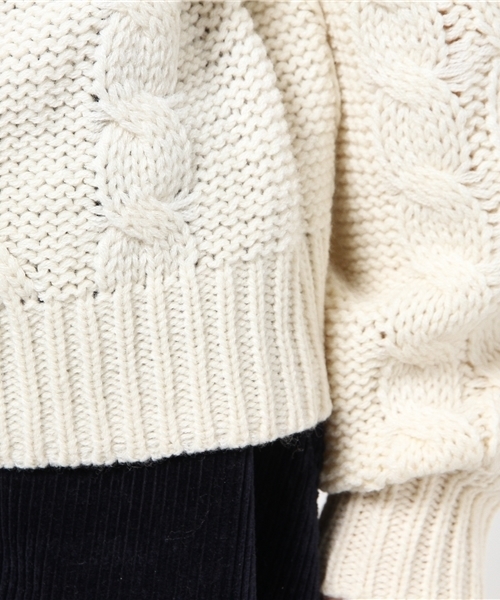 Chico（チコ）の「袖ボリュームケーブルニット（ニット/セーター・レディース・グレー/ピンク/イエロー/ホワイト・FREE）」の13枚目の写真