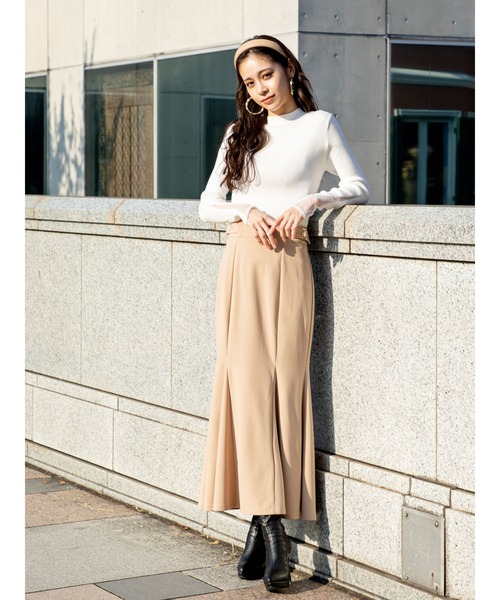 DURAS（デュラス）の「サイドベルト付きマーメイドスカート（スカート・レディース・パープル/ブラック/ベージュ・FREE）」の9枚目の写真