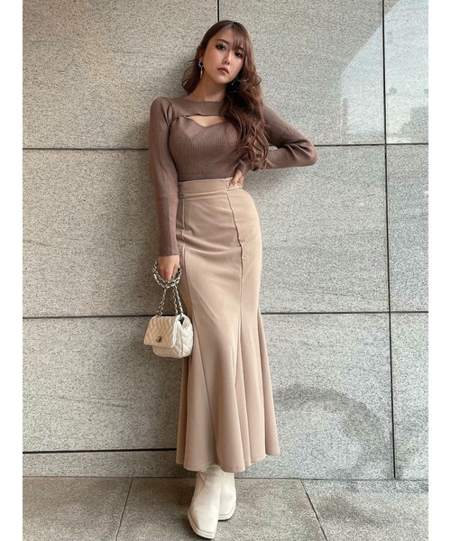 DURAS（デュラス）の「サイドベルト付きマーメイドスカート（スカート・レディース・パープル/ブラック/ベージュ・FREE）」の22枚目の写真