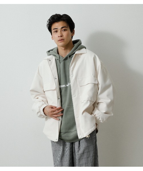 AZUL by moussy（アズールバイマウジー）の「BACK EMBROIDERY CPO JACKET/バックエンブロイダリーCPOジャケット（その他アウター・メンズ・オフホワイト/ブラック/グリーン系その他・MEDIUM/LARGE）」の4枚目の写真