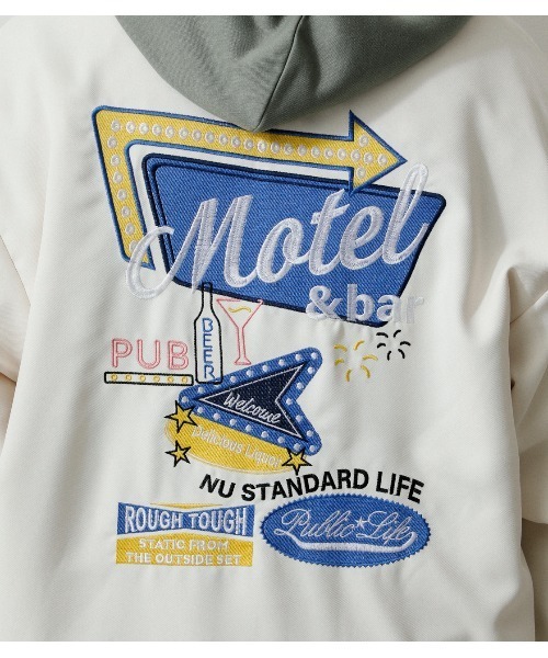 AZUL by moussy（アズールバイマウジー）の「BACK EMBROIDERY CPO JACKET/バックエンブロイダリーCPOジャケット（その他アウター・メンズ・オフホワイト/ブラック/グリーン系その他・MEDIUM/LARGE）」の11枚目の写真