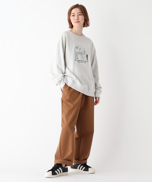 BASECONTROL(ベースコントロール)の「◆Quash 刺繍デザイン 裏毛クルーネックスウェット(スウェット・レディース・アイボリー/グリーン/ライトブルー/アイボリー系/ベージュ系/ネイビー系・99)」の21枚目の写真