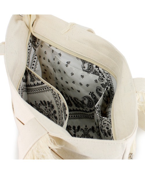 GYDA（ジェイダ）の「GYDA(ジェイダ) フリンジハンドルトートバッグ キャンバス GY-B041レディース バッグ　かばん ブランド（トートバッグ・レディース・ブラック/アイボリー・FREE）」の17枚目の写真