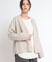 M1813 裏毛風天竺カーディガン