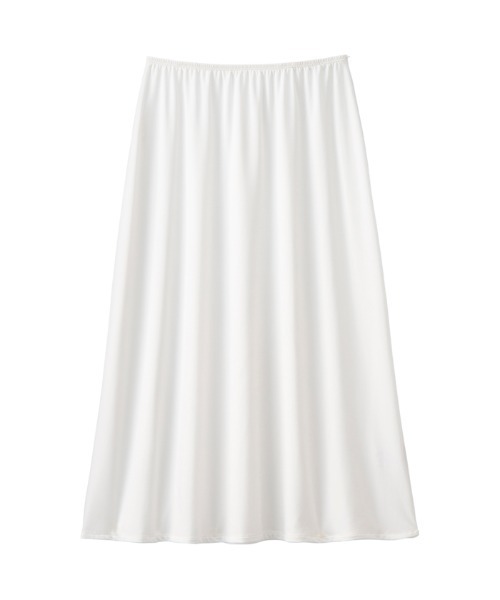 YU'NOW（ユナウ）の「ひんやり冷感！汗取りペチスカート〈65㎝丈〉【制菌】【抗菌防臭】【吸水速乾】（インナーウェア/肌着・レディース・ブラック/ベージュ/オフホワイト/ライトグレー・MEDIUM/LARGE/X-LARGE）」の2枚目の写真