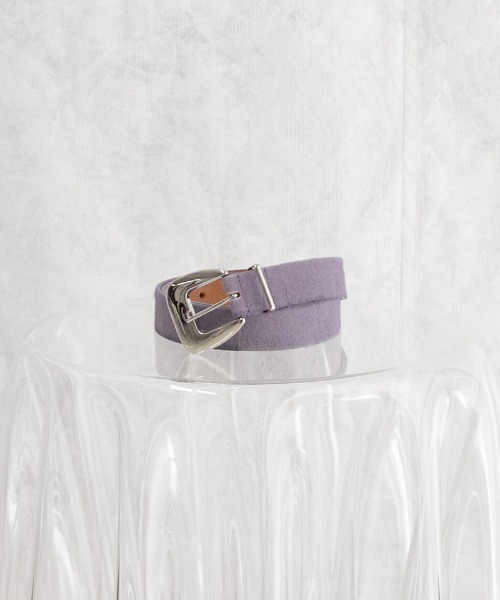 TTT MSW（ティー）の「TTT_MSW leather belt（ベルト・メンズ・パープル/イエロー・FREE）」の2枚目の写真