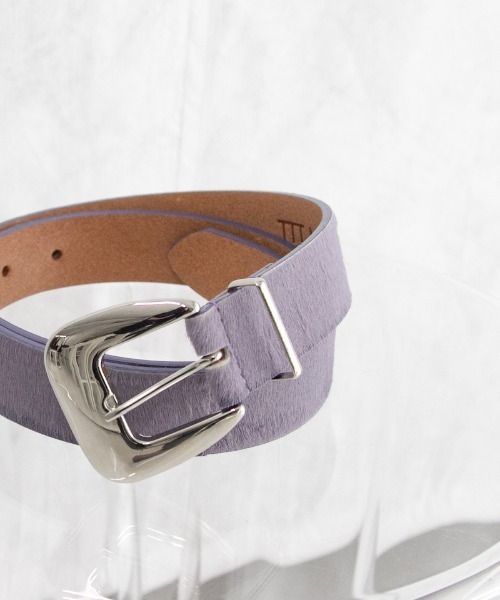 TTT MSW（ティー）の「TTT_MSW leather belt（ベルト・メンズ・パープル/イエロー・FREE）」の3枚目の写真