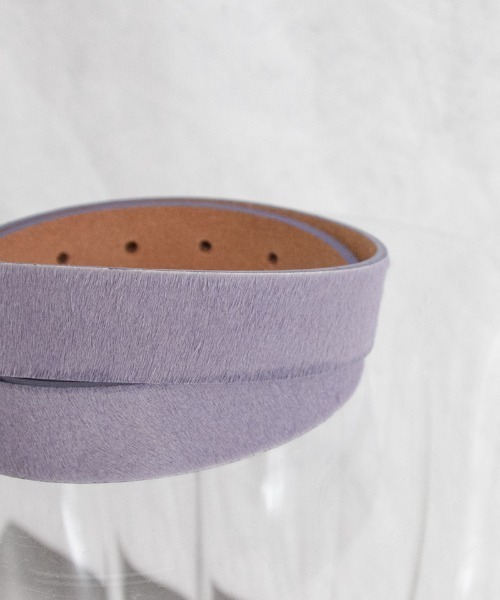 TTT MSW（ティー）の「TTT_MSW leather belt（ベルト・メンズ・パープル/イエロー・FREE）」の4枚目の写真