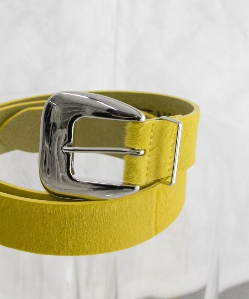 TTT MSW（ティー）の「TTT_MSW leather belt（ベルト・メンズ・パープル/イエロー・FREE）」の6枚目の写真