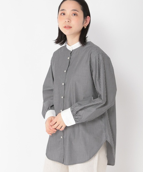 studio CLIP（スタディオクリップ）の「【速乾/接触冷感/マシーンウォッシャブル/お手入れ楽】クリレックスタンドシャツ（シャツ/ブラウス・レディース・サックスブルー/その他1/その他2/ライトピンク・MEDIUM/LARGE）」の3枚目の写真