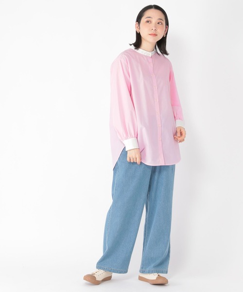 studio CLIP（スタディオクリップ）の「【速乾/接触冷感/マシーンウォッシャブル/お手入れ楽】クリレックスタンドシャツ（シャツ/ブラウス・レディース・サックスブルー/その他1/その他2/ライトピンク・MEDIUM/LARGE）」の17枚目の写真