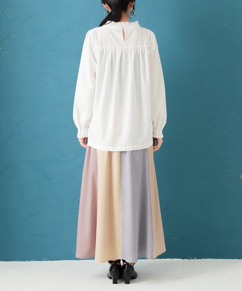 osharewalker（オシャレウォーカー）の「【廃盤】『配色切替フレアスカート』（スカート・レディース・ベージュ/ネイビー・FREE）」の16枚目の写真