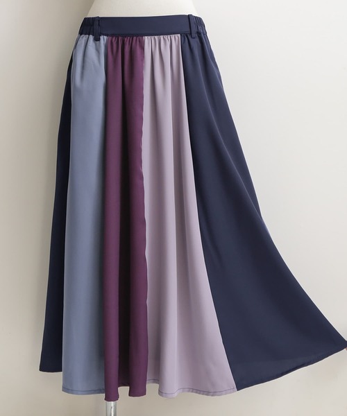 osharewalker（オシャレウォーカー）の「【廃盤】『配色切替フレアスカート』（スカート・レディース・ベージュ/ネイビー・FREE）」の17枚目の写真