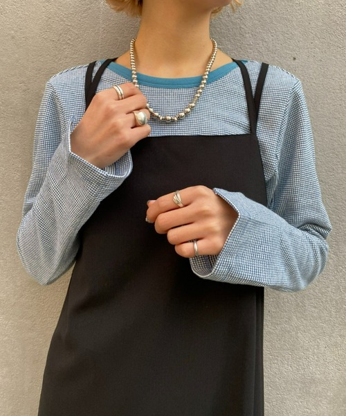 CIAOPANIC（チャオパニック）の「嬉しいパット付き！ジャガードバックオープンプルオーバー（Tシャツ/カットソー・レディース・ブラック/オレンジ/ブルー/グリーン・FREE）」の20枚目の写真