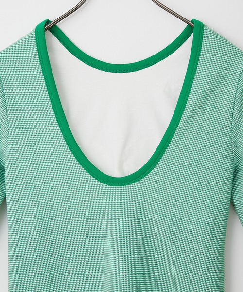 CIAOPANIC（チャオパニック）の「嬉しいパット付き！ジャガードバックオープンプルオーバー（Tシャツ/カットソー・レディース・ブラック/オレンジ/ブルー/グリーン・FREE）」の19枚目の写真