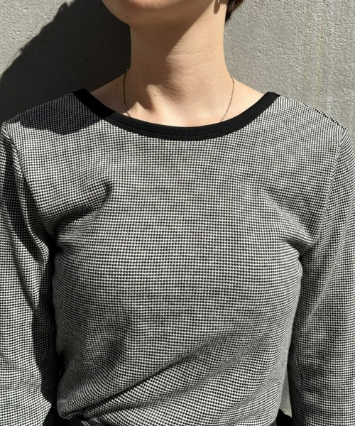 CIAOPANIC（チャオパニック）の「嬉しいパット付き！ジャガードバックオープンプルオーバー（Tシャツ/カットソー・レディース・ブラック/オレンジ/ブルー/グリーン・FREE）」の8枚目の写真