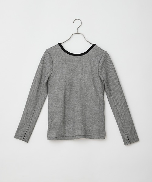 CIAOPANIC（チャオパニック）の「嬉しいパット付き！ジャガードバックオープンプルオーバー（Tシャツ/カットソー・レディース・ブラック/オレンジ/ブルー/グリーン・FREE）」の5枚目の写真